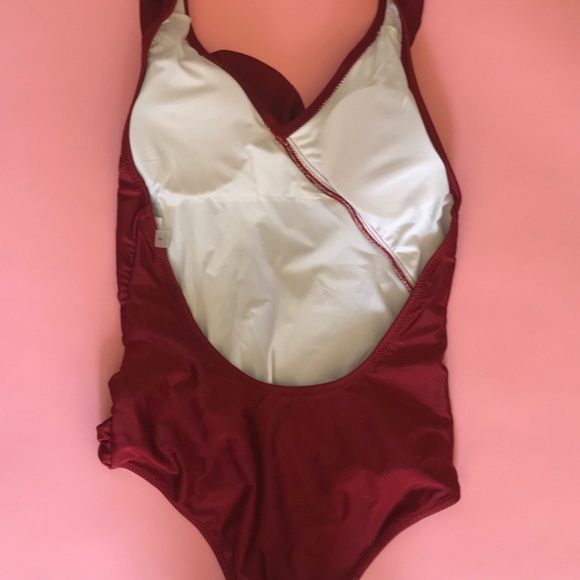 Red Ruffled One Piece Suit - Picture 4 of 7